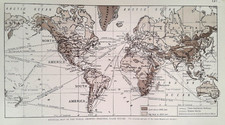 TRADE ROUTE WORLD MAP PRINT Vintage 1920s 30s Retro Children's School Poster