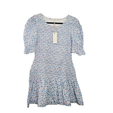 LoveShackFancy Dress Size XL Luppa Smocked Crushed Blueberries Floral Mini