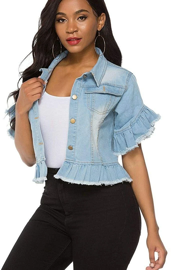 Top 152+ short sleeve white denim jacket best noithatsi.vn