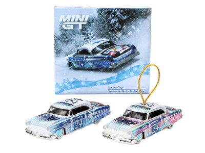 1954 LINCOLN CAPRI CHIRSTMAS HOT ROD 2024 W/ORNAMENT 1/64 BY MINI