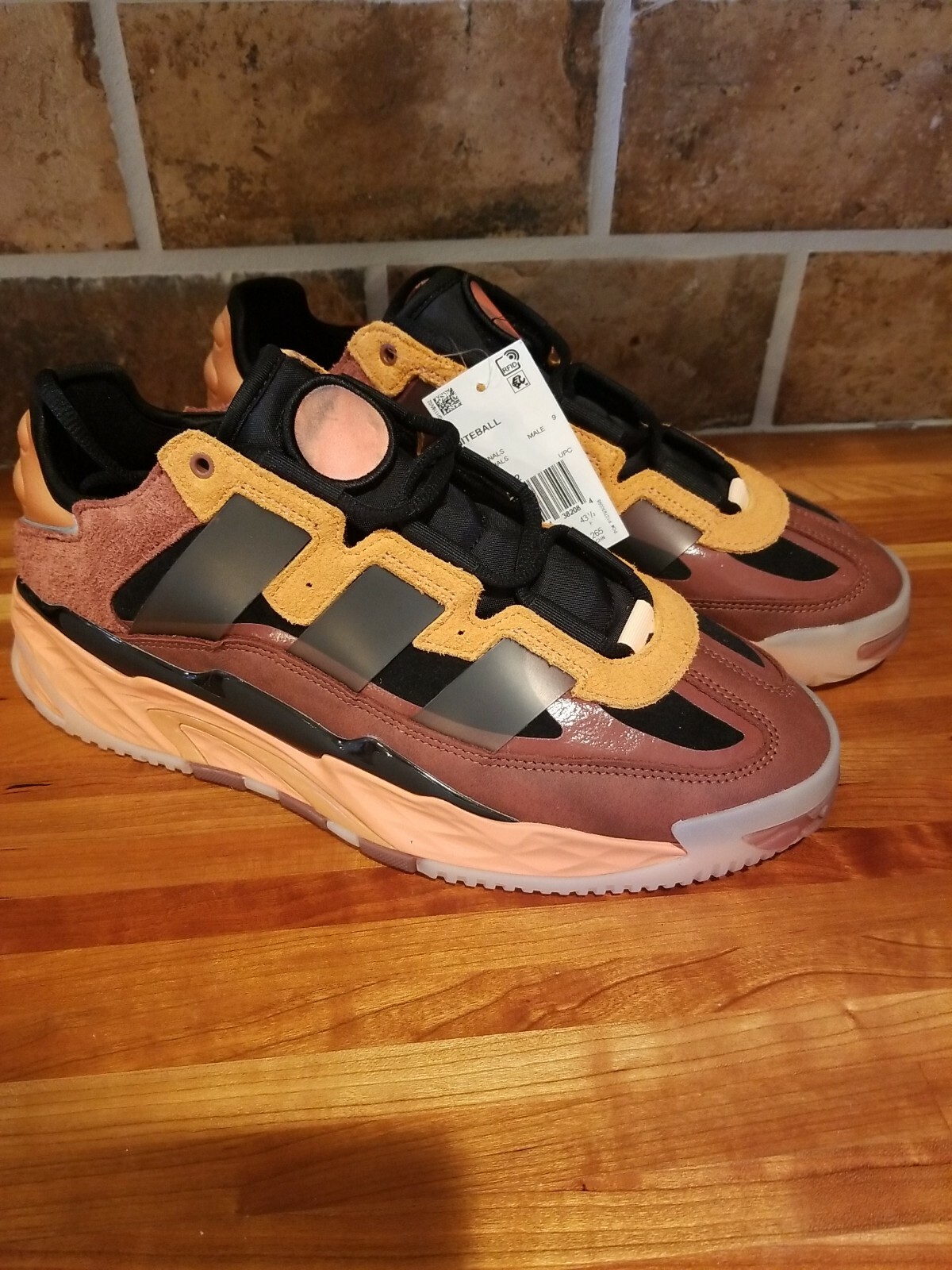 adidas Originals Niteball Shoes Hazy Copper/Black-Acid Orange FX7642 Men's  9.5 | eBay
