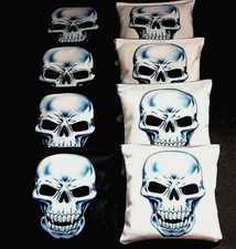MAN OF STEEL SKULL HARLEY BIKERS 8 ACA regulation custom Cornhole bags B275