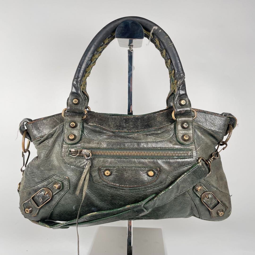 BALENCIAGA The First Shoulder Bag 2way Handbag Dark Green BALENCIAGA The First Shoulder Bag 2way Handbag Dark Green