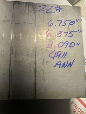 Titanium 6AL-4V-ANN Plate AMS4911  6.750  X 6.375  X 3.090 