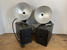 Antique Kodak Brownie Black Box Camera Lot With Flash Equipment UNTESTED