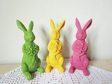 Osterhase bunt pink gelb o. grün Hase  (Farbe wählen) Deko Ostern