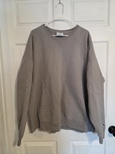 Champion Men Garment Dyed Crewneck Sweatshirt Blend V-notch CD400 Small Concrete