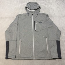 The North Face Men's M Gray Full Zip Hooded Hoodie Pockets High Neck