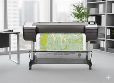 HP DesignJet T1700PS 44" Wide Large Format Color Printer CAD PLOTTER PDF CAD GIS