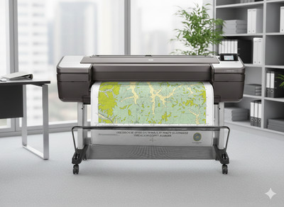 HP DesignJet T1700PS 44'' Wide Large Format Color Printer CAD PLOTTER PDF CAD GIS