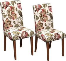 Stretch Dining Chair Covers Set of 2,Floral Print Chair Covers,Soft Removable