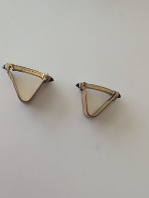 Unique West Germany Triangular Rolled Gold Cufflinks, Onyx Accents, Walzgold B8J