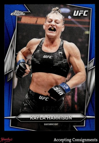 2026 Topps Chrome UFC Blue Refractor #55 Kayla Harrison 073/150