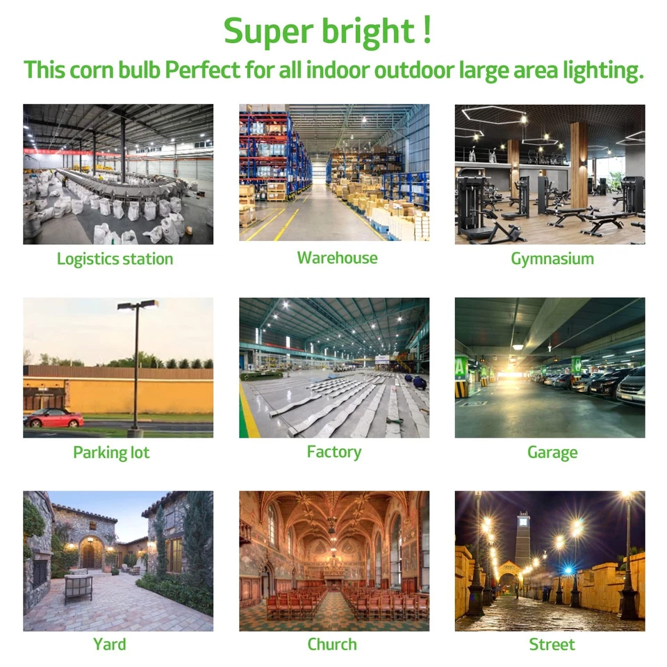 150W Led Corn Light Bulb,E39/E40 mogul Base,5000k,110 to 277V,19500 lm,CFL HI... - Image 3 of 4