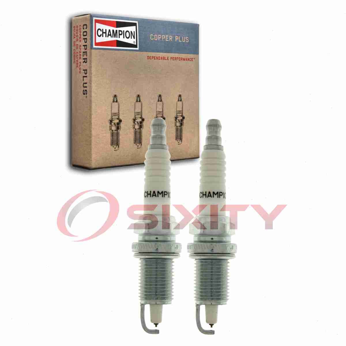 2 pc Champion Copper Plus 955M Spark Plugs for XC12PEPB 3271 Ignition Wire fo