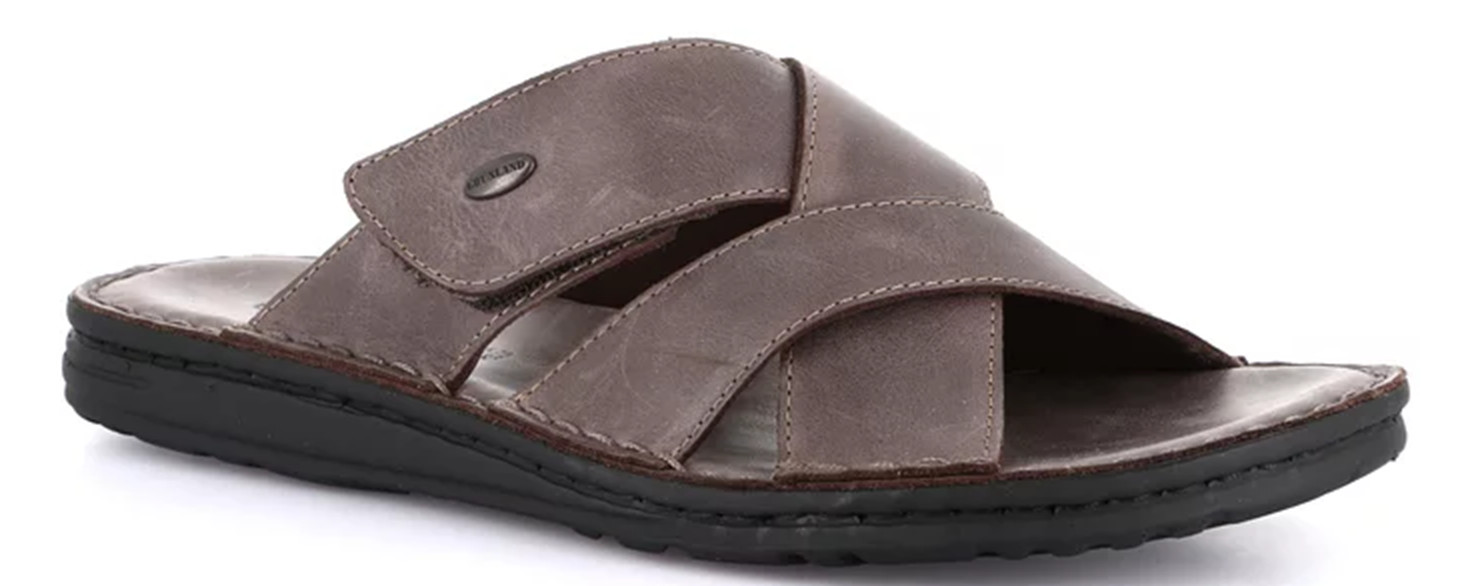 GRUNLAND CI3082-80 LAPO SLIPPERS SHOES MEN SLIP ON LEATHER FAUX LEATHER COFFEE 19190₽