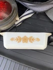 Pyrex Gold Butterfly Loaf Pan 913 8.5 X 4. 5 X 2.5 Made In USA Ovenware Vintage