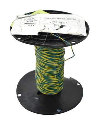 100' Tinned Copper Hook Up Wire 1.8mm 3053-GRN/YEL-ROHS 300-00211 Green/Yellow