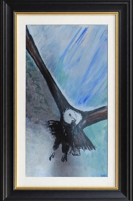 #ad Eagle Swooping Vibrant Abstract Expressionism Canvas Painting $500.00