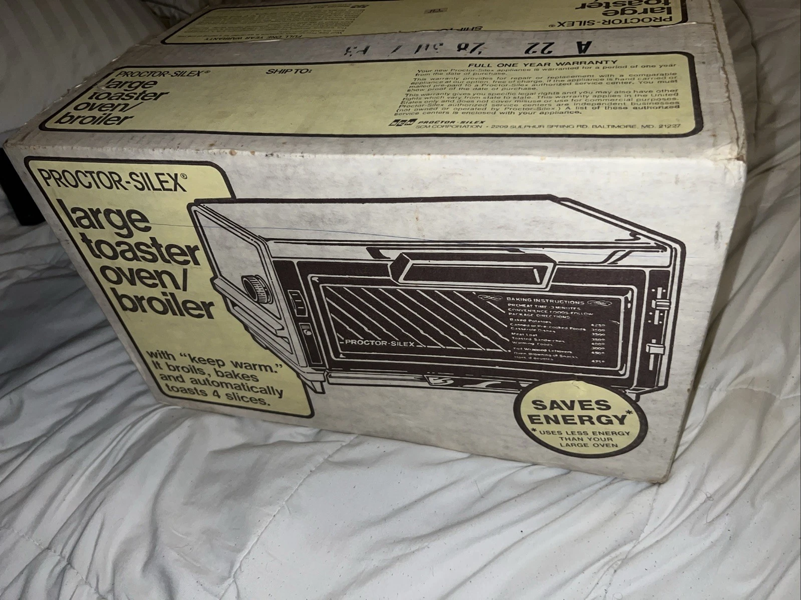 NOS Sealed Proctor Silex Continuous Clean Toster/Oven/Broiler Model 0221AL USA