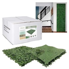 20"X20'' (12 Pack) Artificial Green Grass Wall Decor, (33SqFt) Hedge Leaf Box...