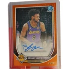 Bronny James Jr. 2025-26 Bowman Chrome Orange Mojo Auto Card No. BCA-BR SSP  /25