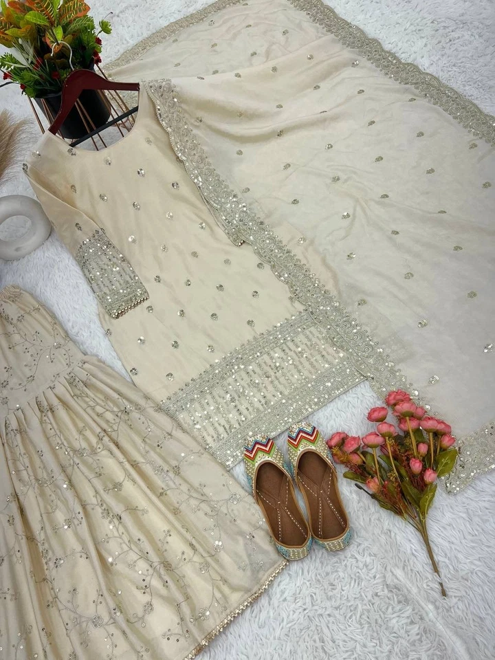Vestido Paquistaní Salwar Kameez Listo para Usar 3 Piezas Traje Boda Fiesta Bollywood Foto 4 de 4