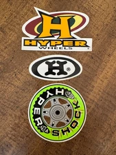HYPER Wheels Rollerblading Blades Skates Vintage INLINE Skating 3 STICKERS!