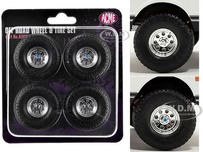 ''OFFROAD'' 35'' MAG WHEEL & TIRE SET OF 4 PCS FOR 1/18 MODELS BY ACME A1807716W