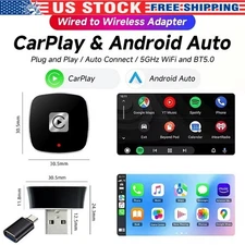 2 in 1 Wireless Carplay Android Auto Adapter Mini Ai Box Plug&Play Auto-Connect