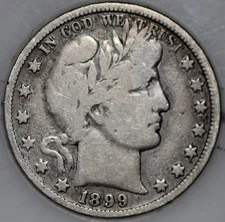 1899-O Barber Half 90% Silver, 100+ years Old As Shown [SN02]
