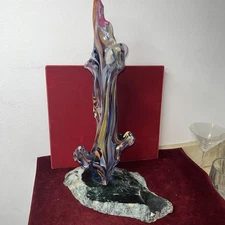 SANTA BARBARA ARTIST HAL WAHLBORG VINTAGE ART SCULPTURE  MULTI COLORED SPLASH