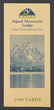 1986 Signal Mountain Lodge Grand Teton National Park Wyoming VTG Tariff Brochure