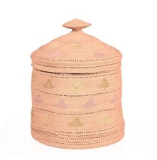 Attu Basket with Lid   Early 20th Century   5.375" H x 4.375" D  Hand Woven