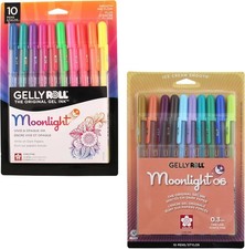 SAKURA Gelly Roll Moonlight 06 Gel Pens -Assorted Fluorescent Ink Multicolor