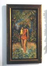 UNIQUE PAINTING 1/100 OIL ON CANVAS PAINTING JUNGLE WOMAN SURREALIST ART