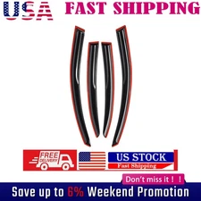 Vent Shade Fits For 2010-2013 Mazda 3 Out Channel Tape-on JDM Mugen Style 4pcs