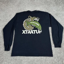 XTRATUF Shirt Mens Large Black Long Sleeve Fishing Bear Salmon Graphic Logo