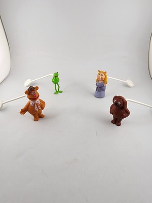 Vtg 1978 Fisher Price Muppet Players Stick Puppets KERMIT Ms PIGGY FOZZY ROWLF 