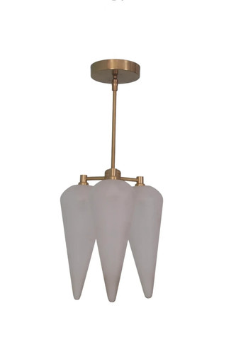 3 Light Globe Mid Century Brass Sputnik chandelier light Fixture - Picture 3 of 4