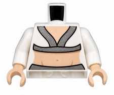LEGO Minifigura Torso Mujer Crop Top con Dobladillos Plateados