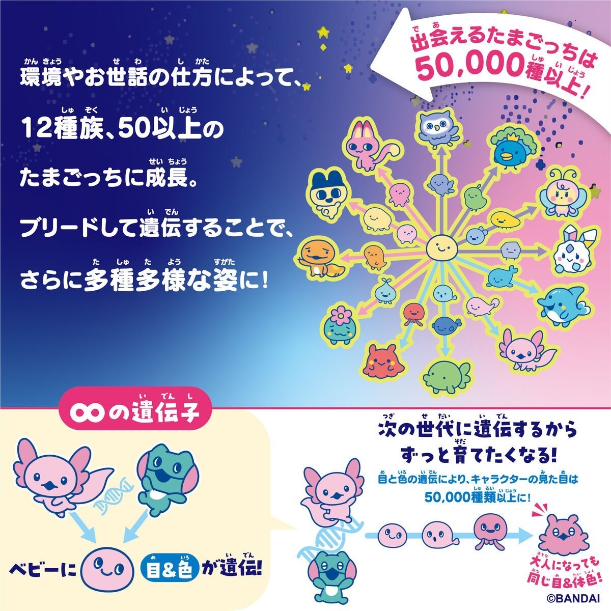 Tamagotchi Paradise Purple Sky Takeshita Paradise & Shinako