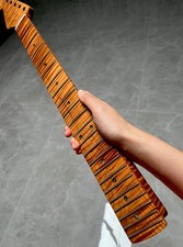 Stainless 22Fret DIY Reverse Roasted Maple flame Electric guitar neck Left hand