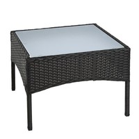 Polyrattan Beistelltisch Loungetisch Rattan Gartentisch Balkontisch Schwarz