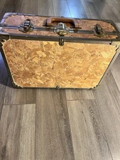 Vintage Small Wooden Steamer Trunk / Doll Trunk 18.5” X 12 X 6.5” With Key