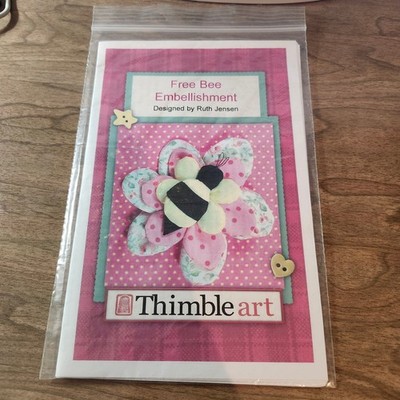 Thimble art Free Bee Embellishment Quilt Pattern Ruth Jensen Bee Flower Applique