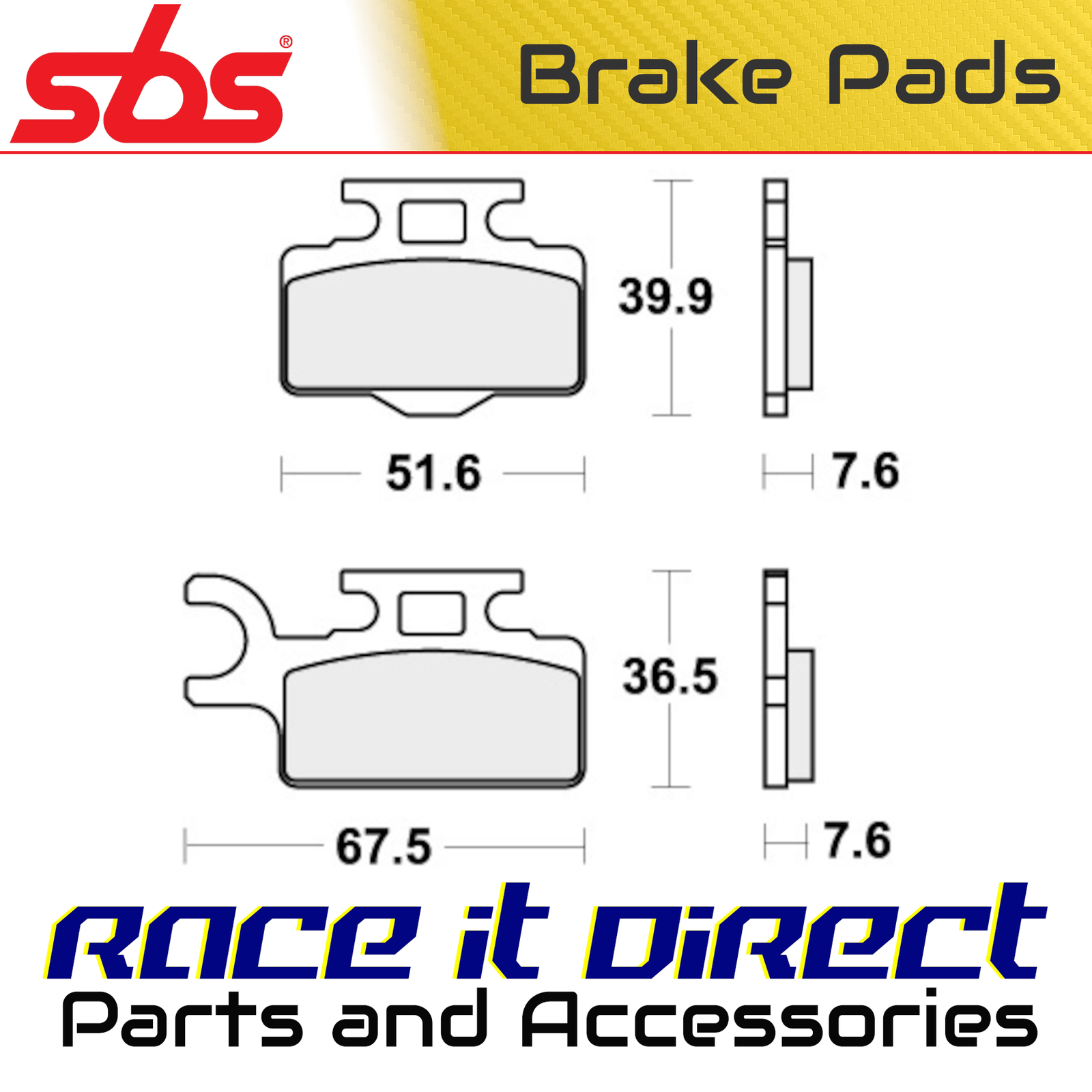 Brake Pads for SUZUKI RM 65 2003-2005 Front Off Road Racing SBS
