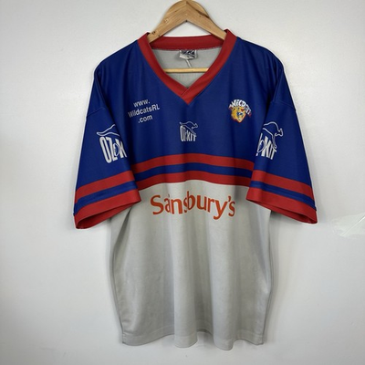 #ad Vintage Wakefield Wildcats Rugby League Shirt Jersey ISC Sainsburys Mens XL GBP 24.95