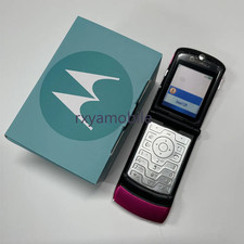 Unlocked Motorola RAZR V3 Unlocked Flip GSM Bluetooth MP4 video Pink/Blue Phone