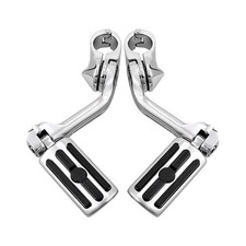 Set Footpeg Foot Rest Adjustable 1.25" Long Angled Highway Peg Mount Compatibl